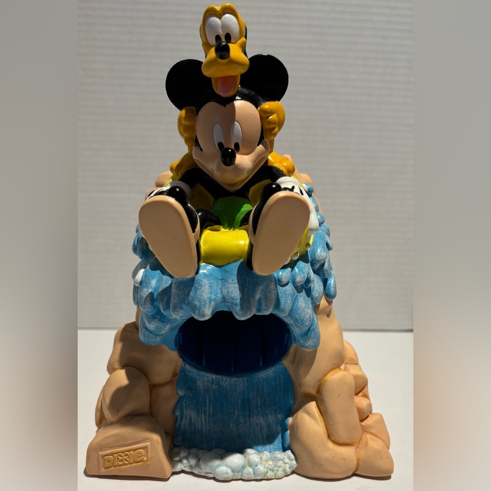 Vintage Disney Mickey & Pluto Splash Mountain Dixie Cup Dispenser Complete